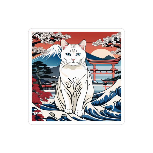 PugMug Custom White Companion Cat Sticker