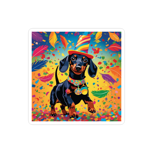 PugMug Custom Black Dachshund Sticker
