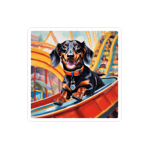 PugMug Custom Black Dachshund Sticker