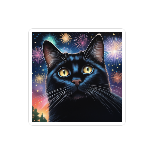 PugMug Custom Black Companion Cat Sticker