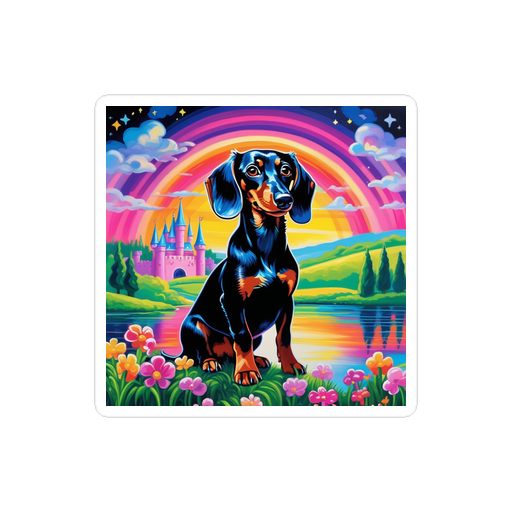 PugMug Custom Black Dachshund Sticker