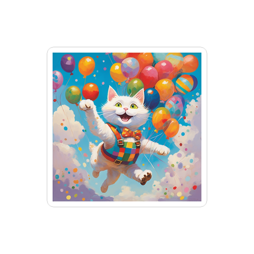 PugMug Custom White Companion Cat Sticker