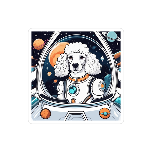 PugMug Custom White Poodle Sticker