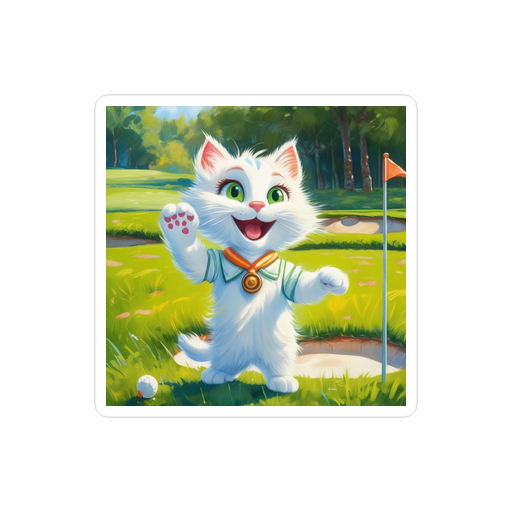 PugMug Custom White Companion Cat Sticker