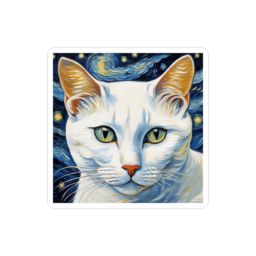 PugMug Custom White American Shorthair Cat Sticker