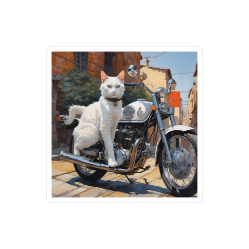 PugMug Custom White Companion Cat Sticker