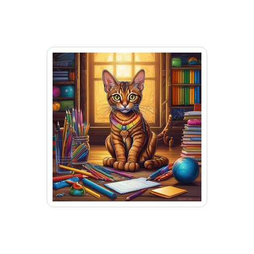 PugMug Custom Tabby Abyssinian Cat Sticker