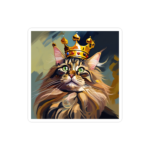 PugMug Custom Tabby Maine Coon Cat Sticker