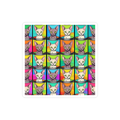 PugMug Custom Tabby Devon Rex Cat Sticker