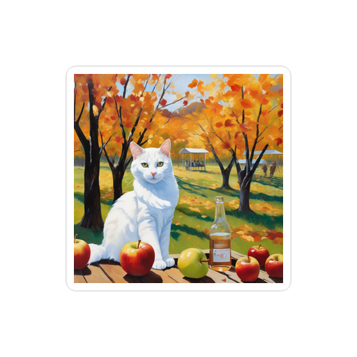 PugMug Custom White Companion Cat Sticker