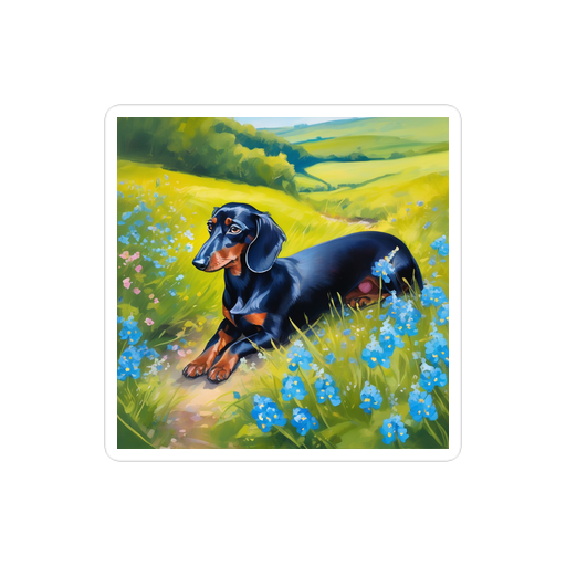 PugMug Custom Black Dachshund Sticker