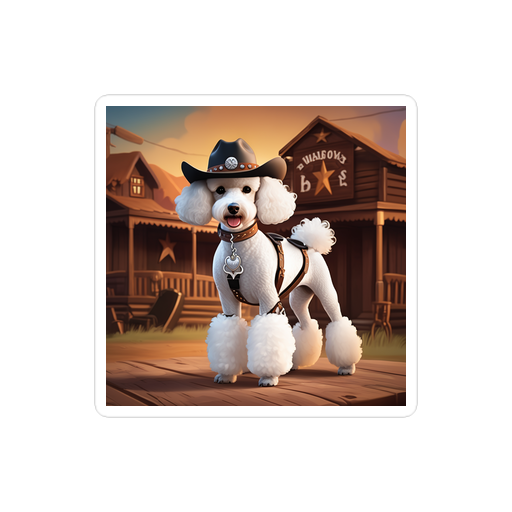 PugMug Custom White Poodle Sticker