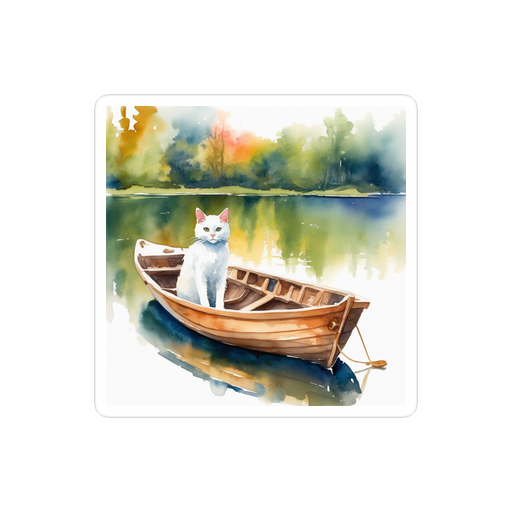 PugMug Custom White Companion Cat Sticker