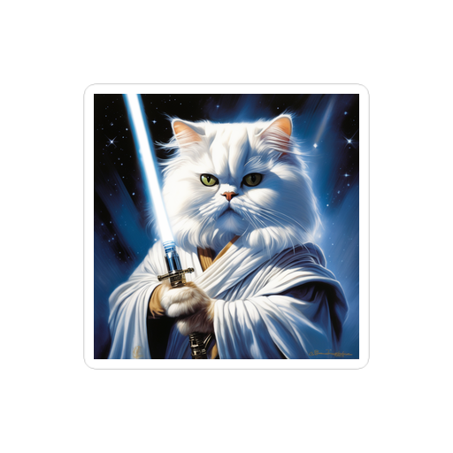 PugMug Custom White Persian Cat Sticker