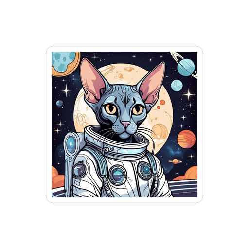 PugMug Custom Black Sphynx Cat Sticker