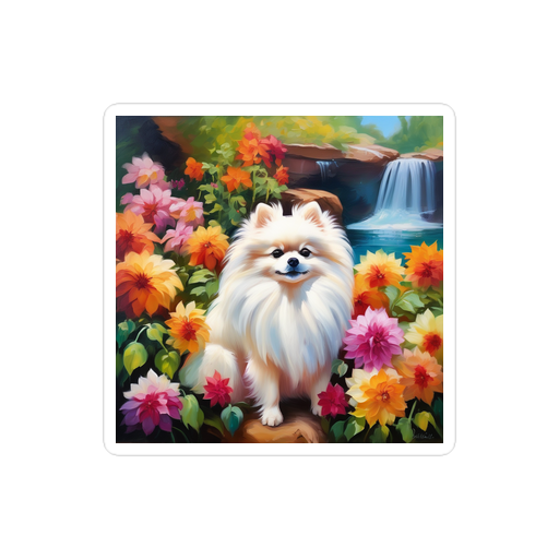 PugMug Custom White Pomeranian Sticker