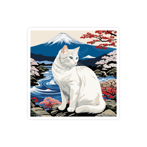 PugMug Custom White Companion Cat Sticker