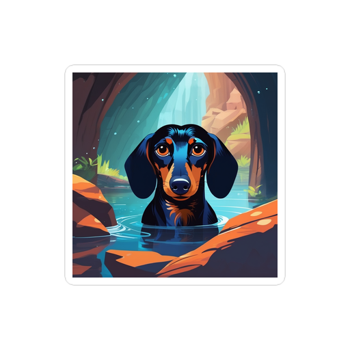 PugMug Custom Black Dachshund Sticker