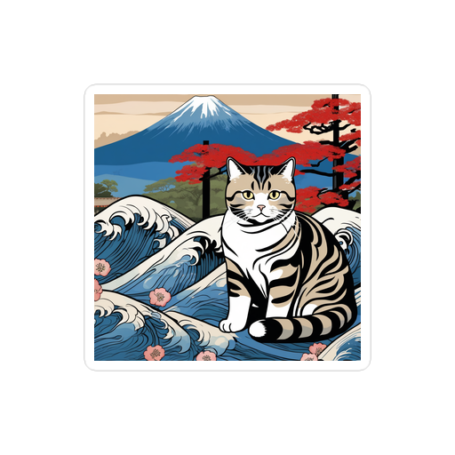 PugMug Custom Tabby Scottish Fold Cat Sticker