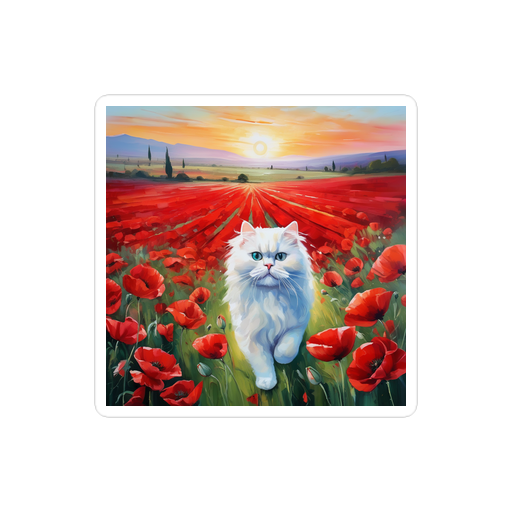 PugMug Custom White Persian Cat Sticker