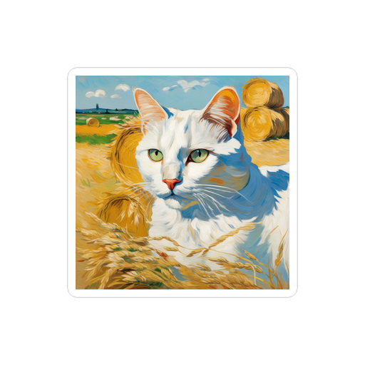 PugMug Custom White Companion Cat Sticker