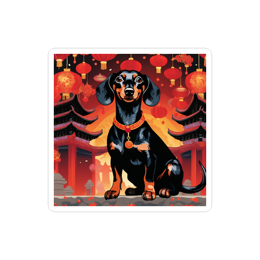 PugMug Custom Black Dachshund Sticker