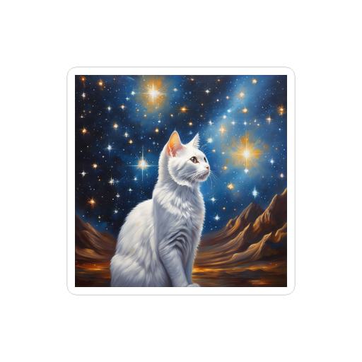 PugMug Custom White Companion Cat Sticker