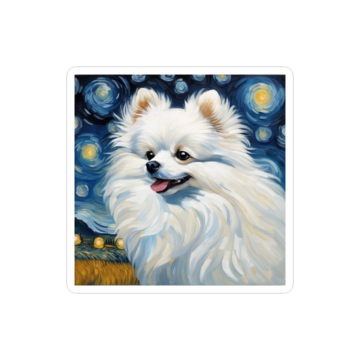 PugMug Custom White Pomeranian Sticker