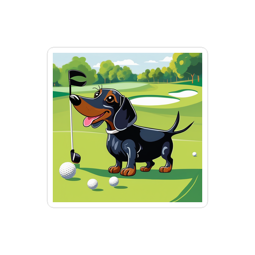 PugMug Custom Black Dachshund Sticker