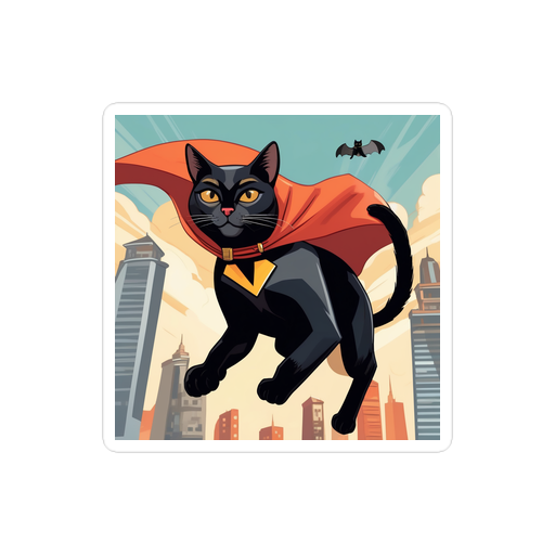 PugMug Custom Black Exotic Cat Sticker