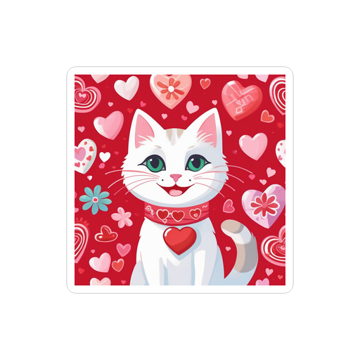 PugMug Custom White Companion Cat Sticker