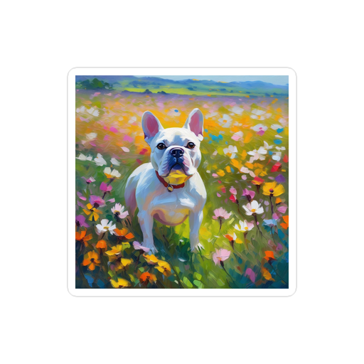 PugMug Custom White French Bulldog Sticker