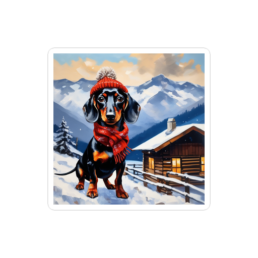 PugMug Custom Black Dachshund Sticker