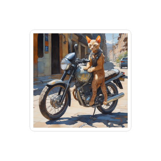 PugMug Custom Tabby Devon Rex Cat Sticker