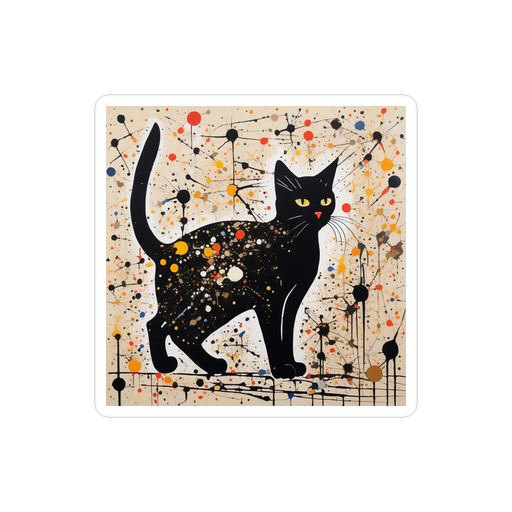 PugMug Custom Black American Shorthair Cat Sticker