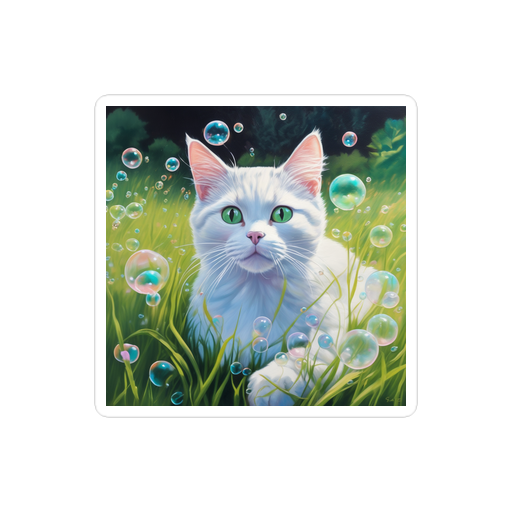 PugMug Custom White Companion Cat Sticker