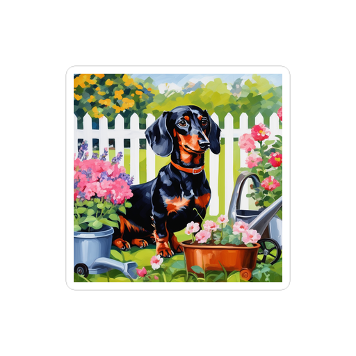 PugMug Custom Black Dachshund Sticker