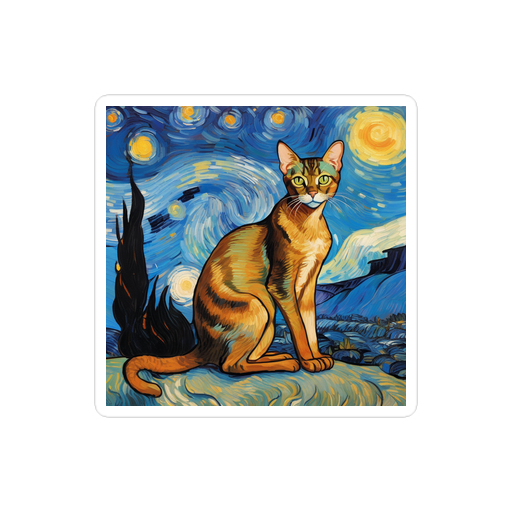 PugMug Custom Tabby Abyssinian Cat Sticker