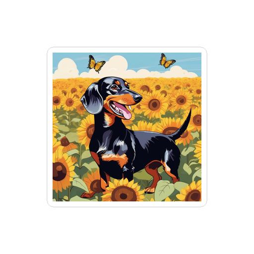 PugMug Custom Black Dachshund Sticker