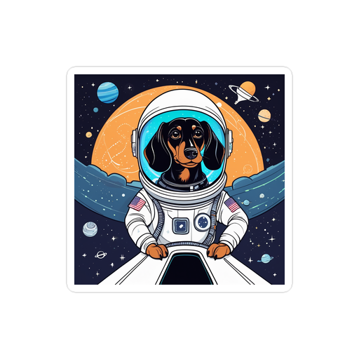 PugMug Custom Black Dachshund Sticker