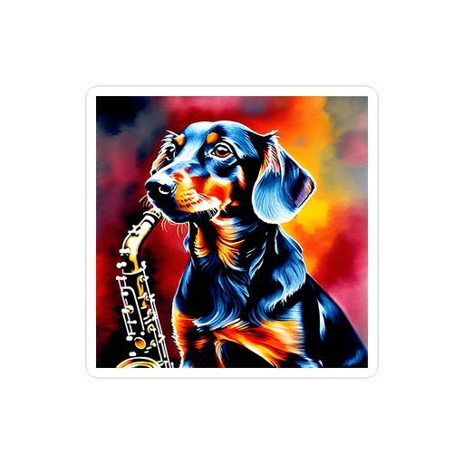 PugMug Custom Black Dachshund Sticker