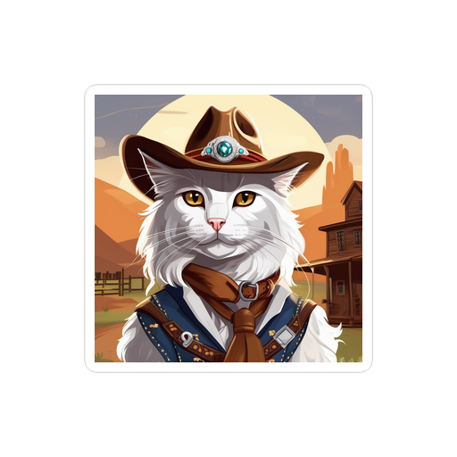 PugMug Custom White Maine Coon Cat Sticker