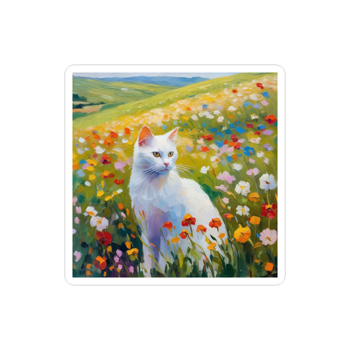 PugMug Custom White Companion Cat Sticker