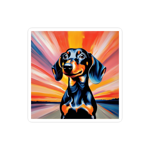 PugMug Custom Black Dachshund Sticker