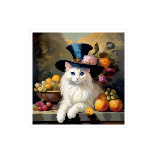 PugMug Custom White Ragdoll Cat Sticker