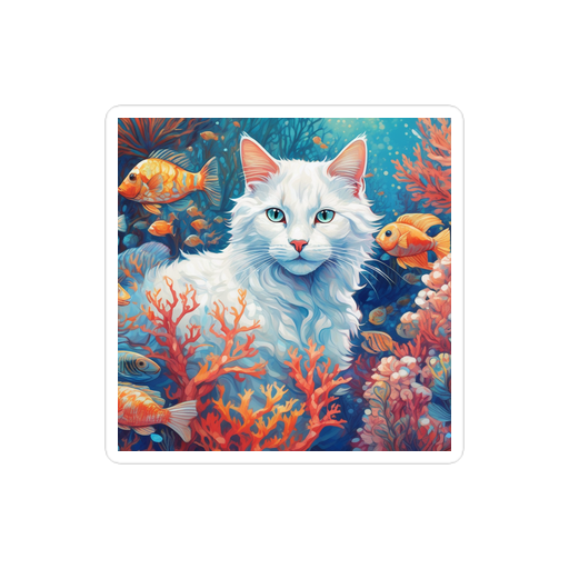 PugMug Custom White Companion Cat Sticker