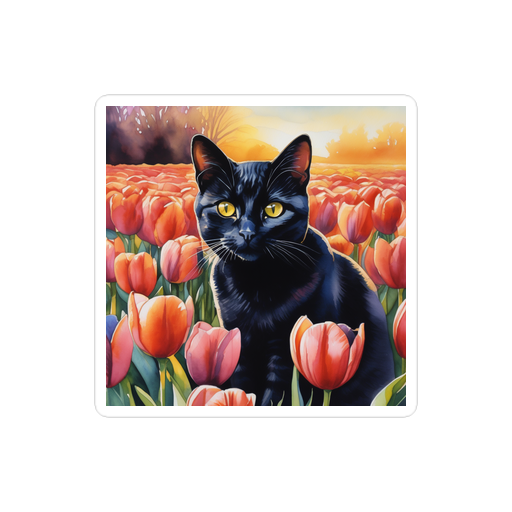 PugMug Custom Black American Shorthair Cat Sticker