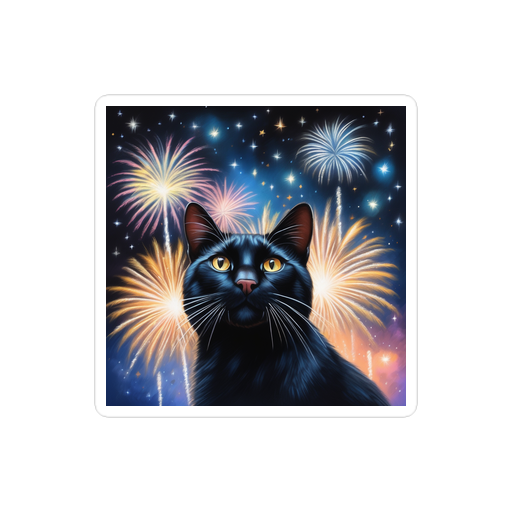 PugMug Custom Black Exotic Cat Sticker