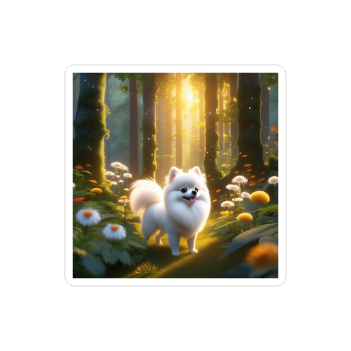 PugMug Custom White Pomeranian Sticker