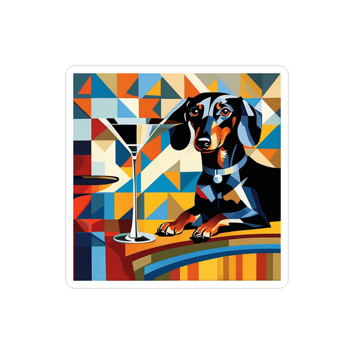 PugMug Custom Black Dachshund Sticker